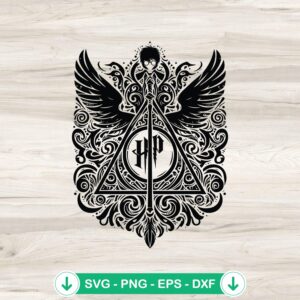 Harry Potter Zentangle Logo SVG file for Cricut cutting machine