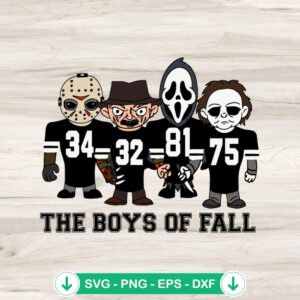 Boys Of Fall Horror Characters Football SVG cut file
