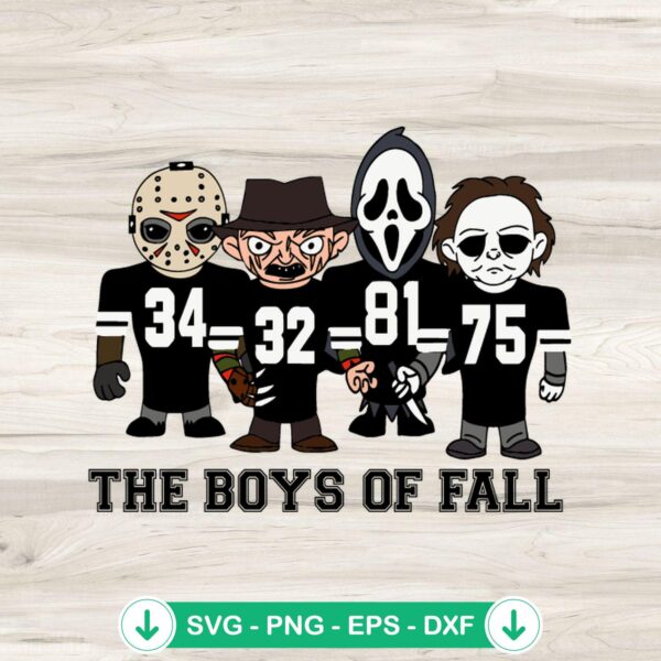 Boys Of Fall Horror Characters Football SVG cut file