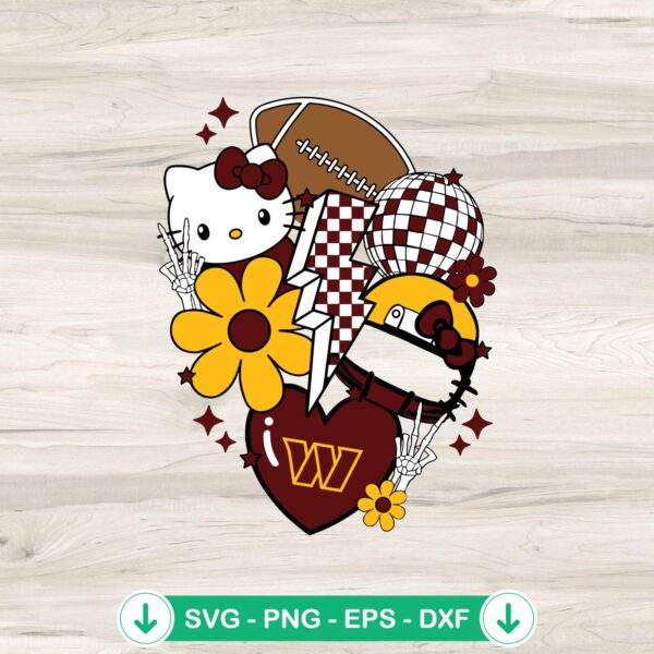 Washington Commanders Kitty SVG file for Cricut cutting