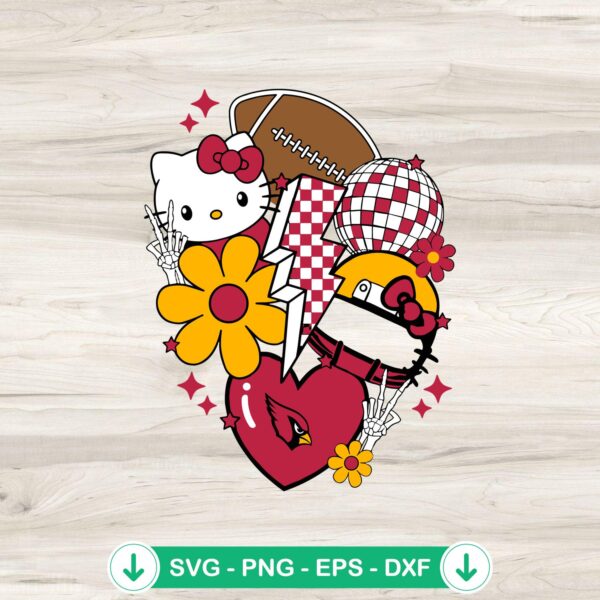 Arizona Cardinals Kitty NFL SVG file for Cricut cutting