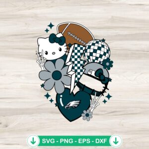 Philadelphia Eagles Football Kitty SVG cut file for Cricut