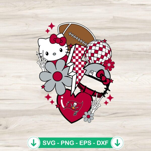 Tampa Bay Buccaneers Hello Kitty svg file, cricut svg, cutting file