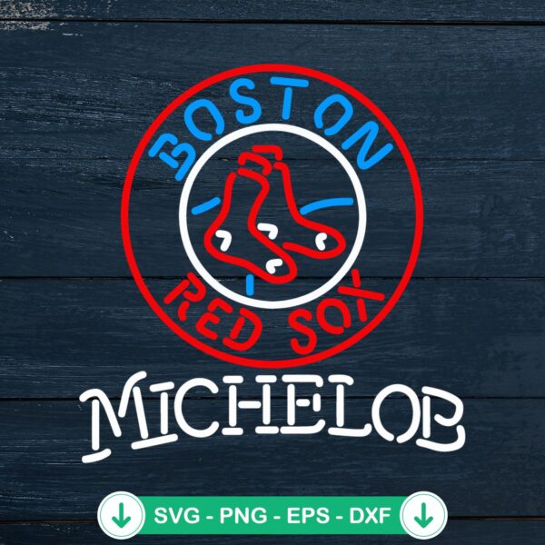 Boston Red Sox Michelob Beer neon logo SVG file for cutting