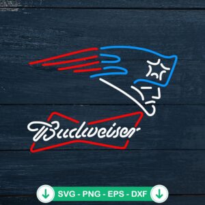 mockup-97587.jpg New England Patriots Budweiser Neon Logo SVG file for cutting machine