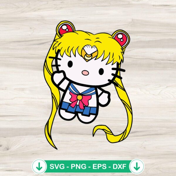 Hello Kitty Sailor Moon SVG file, cricut svg cut file