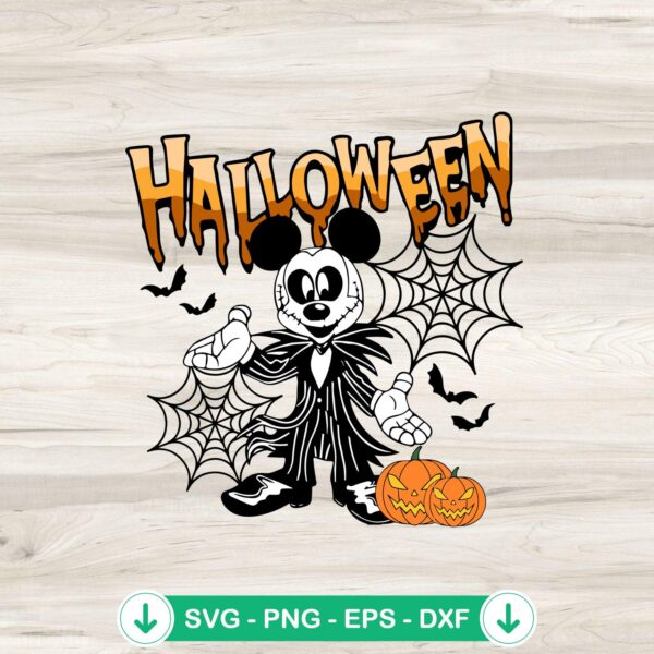 Jack Skellington Mickey Mouse SVG file for Cricut cutting machine