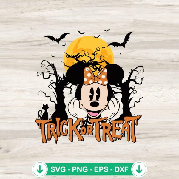 Minnie Trick Or Treat SVG file for Cricut cutting machine