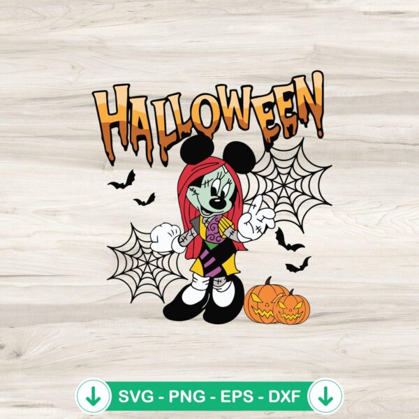 Sally Minnie Halloween SVG file for Cricut cutting machine