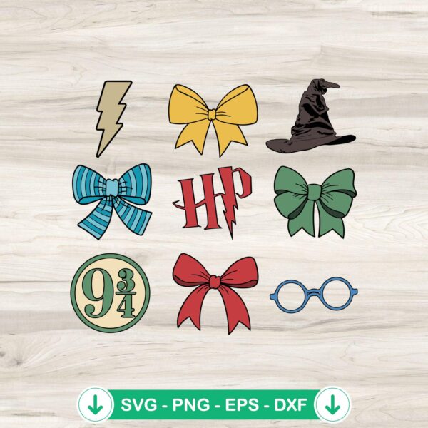 Harry Potter Wizard Coquette Bows SVG file for cricut