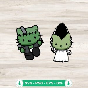 Hello Kitty Frankenstein SVG file for cutting machines