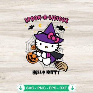 Hello Kitty Witches SVG file for Cricut cutting machine