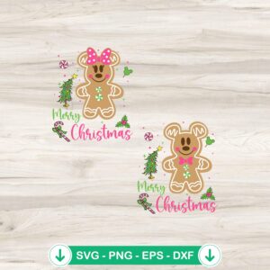 Mickey Minnie Gingerbread Christmas svg file for cricut