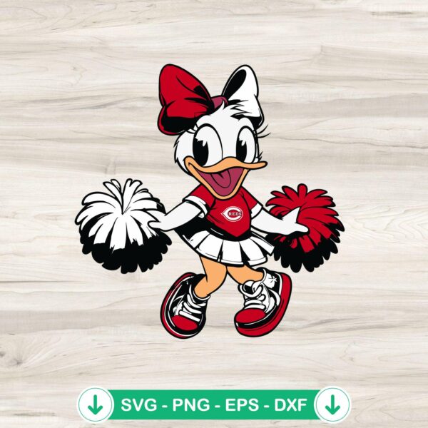 Cincinnati Reds Daisy Duck Cheerleader svg file for cricut