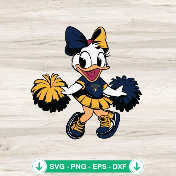 Milwaukee Brewers Disney Duck Cheerleader SVG file for Cricut