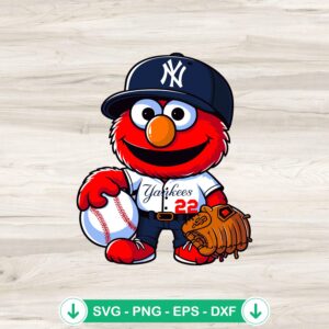 mockup-98799.jpg Sesame Street New York Yankees baseball SVG file for cricut