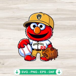 mockup-98820.jpg Milwaukee Brewers Sesame Street Baseball SVG file for Cricut