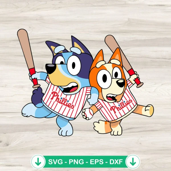Bluey Bingo Philadelphia Phillies SVG file for cutting machine