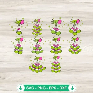 Grinch Hand SVG file bundle for Christmas DIY projects