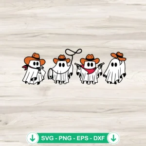 Cowboy Ghosts SVG cut file for Cricut DIY Halloween projects