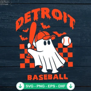 Detroit Ghost Baseball Halloween SVG file for Cricut