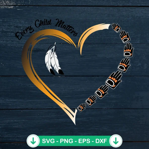 Every Child Matters Heart SVG file for cricut cutting machine
