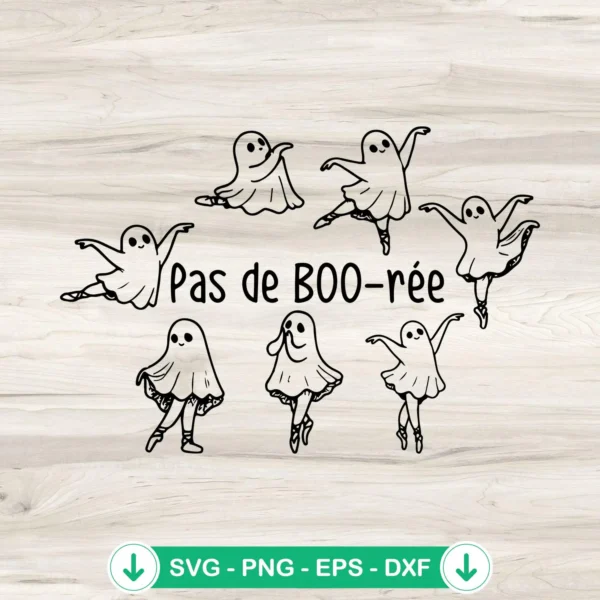 Funny Ghost Pas De Boo-rée SVG file for Halloween crafts