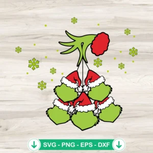 Grinch Hand Holding Face SVG file for Cricut cutting machine