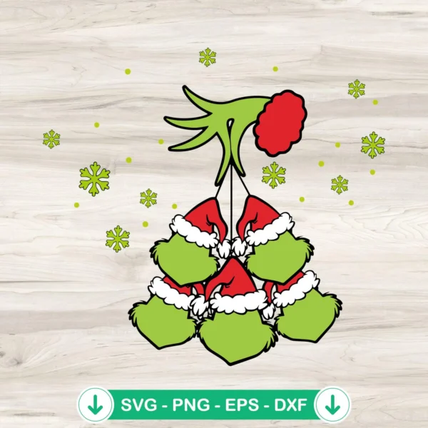 Grinch Hand Holding Face SVG file for Cricut cutting machine