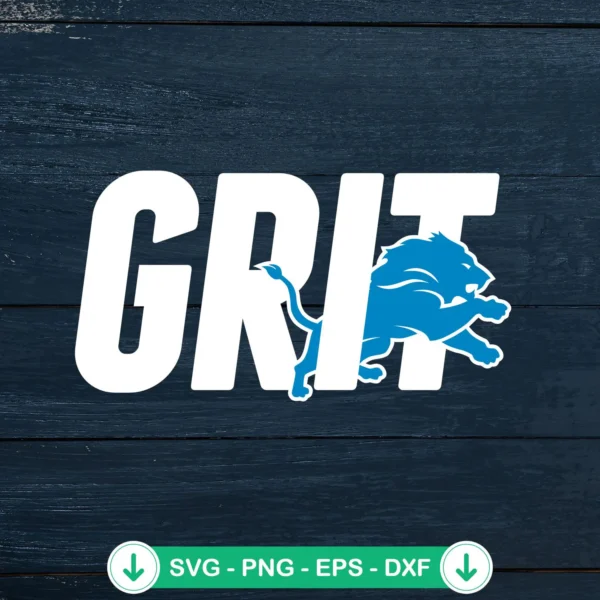 Grit-Lion-SVGjpg.webp Grit Lion SVG file for Detroit Lions football team, cricut svg cut file