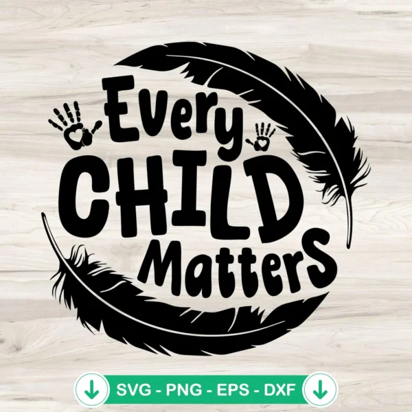 Hand Every Child Matters Feather svg file for cricut