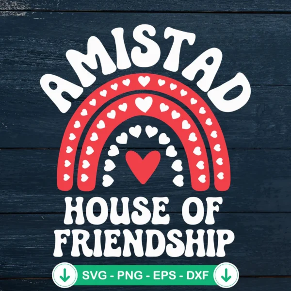 Heart Rainbow Amistad SVG file for cutting machines