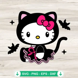 Hello Kitty Black Cat Lolita SVG file for cutting machines