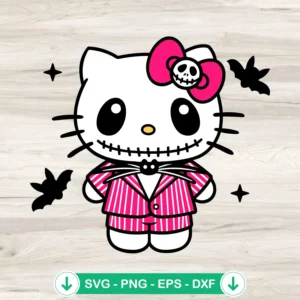 Hello Kitty Jack Skellington svg file for cricut cutting machine