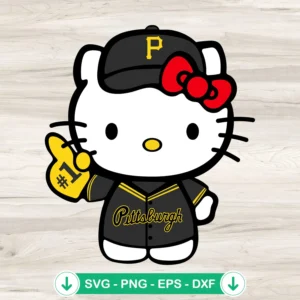 Hello Kitty Pittsburgh Pirates SVG file for cutting machines