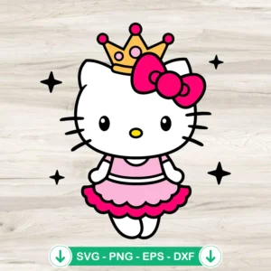 Hello Kitty Princess SVG file for Cricut cutting file