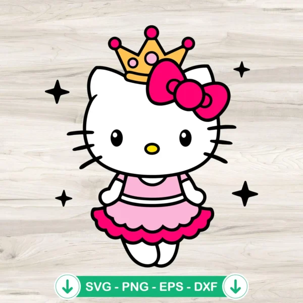 Hello Kitty Princess SVG file for Cricut cutting file
