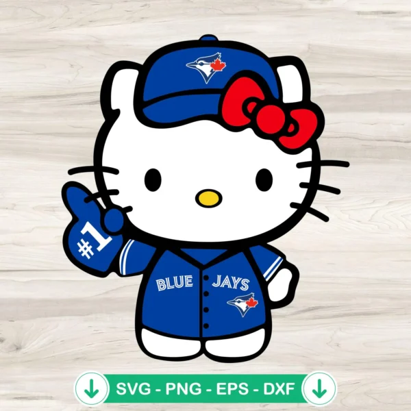 Hello Kitty Toronto Blue Jays SVG file for cutting machines
