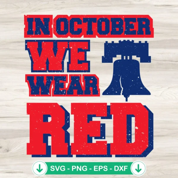 In October We Wear Red SVG file for Cricut cutting machine