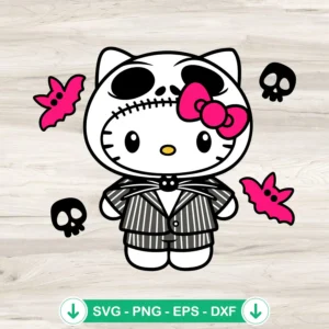 Jack Skellington Hello Kitty SVG file for Cricut and DIY crafts
