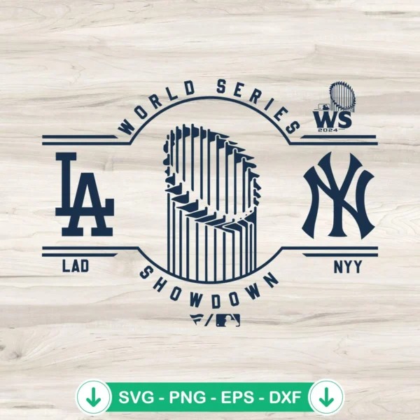 Los Angeles Dodgers vs New York Yankees 2024 World Series svg file for cutting machine