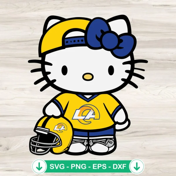 Los-Angeles-Rams-Hello-Kitty-SVG-PNG-Filejpg.webp Los Angeles Rams Hello Kitty SVG file for Cricut cutting machine