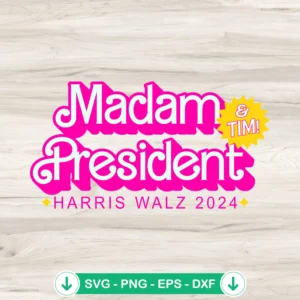Madam President And Tim SVG file for Cricut cutting