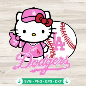 Pink-Hello-Kitty-Los-Angeles-Dodgers-SVG-PNGjpg.webp Pink Hello Kitty Los Angeles Dodgers svg file for cutting machine