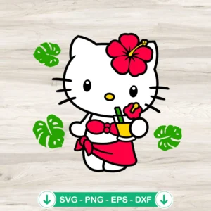 Summer Hello Kitty Bikini SVG file for Cricut cutting machine
