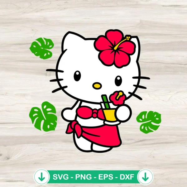 Summer Hello Kitty Bikini SVG file for Cricut cutting machine