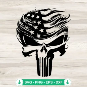 Trump Punisher Skull SVG file for Cricut cutting machines