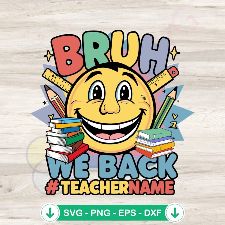 Custom Teacher Summer End SVG Digital Download - Back to School Design 2 Custom Teacher Summer End SVG file for Cricut cutting machine
