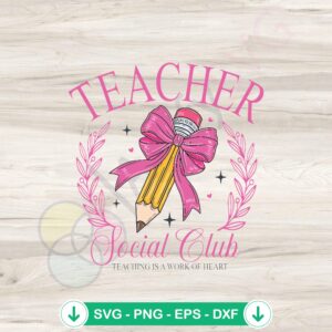 Coquette Teacher SVG file cut file for Cricut featuring 'Teacher Is A Work Of Heart'