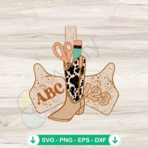 Cowgirl Boots SVG file for cutting machine, Western Teacher design